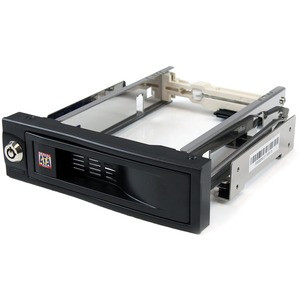 StarTech.com 5.25" Tray-Less SATA Hot-Swap Hard Drive Bay - Storage mobile rack - black - Hot-swap any 3.5in SATA hard drive easily from any computer with a 5.25in bay - trayless hot swap - hot swap mobile rack - 5.25 bay - internal enclosure - sata 
