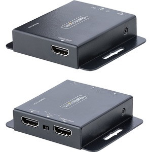 StarTech.com 4K HDMI Extender over CAT6/CAT5 Ethernet Cable, 4K 30Hz or 1080p 60Hz Video Extender, HDMI Transmitter and Receiver Kit - HDMI Extender over CAT6/CAT5 Ethernet - 4K 30Hz up to 130ft (40m) or 1080p up to 230ft (70m); One power supply w/ P