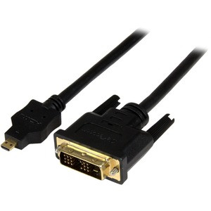 StarTech.com 6ft (2m) Micro HDMI to DVI Cable, Micro HDMI to DVI Adapter Cable, Micro HDMI Type-D to DVI-D Monitor/Display Converter Cord - 6.6ft/2m Micro HDMI to DVI-D (24-pin) cable (M/M); Full HD 1920x1200p 60Hz/1080p/Single link - Micro HDMI to D