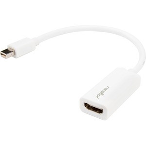Rocstor Premium 8in / 20cm Mini DisplayPort to HDMI 4K Audio / Video Converter - mDP 1.2 to HDMI Active Adapter for MacBook Air / MacBook Pro - 4K @ 30 Hz - White - HDMI/Mini DisplayPort for Audio/Video Device, MacBook Pro, MacBook Air - 8in - 1 Pack