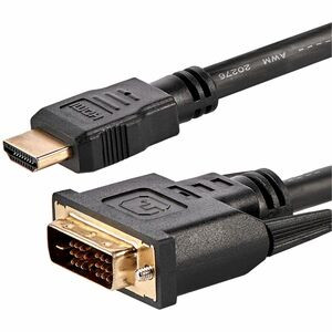 StarTech.com HDMI to DVI Cable - 6 ft / 2m - HDMI to DVI-D Cable - HDMI Monitor Cable - HDMI to DVI Adapter Cable - Connect an HDMI-enabled output device to a DVI-D display, or a DVI-D output device to an HDMI-capable display - 6ft HDMI to dvi - 6ft 