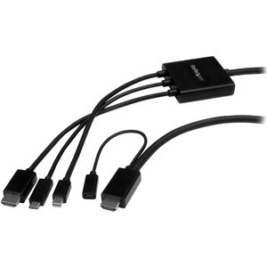 StarTech.com USB-C HDMI Cable Adapter - 6 ft / 2m - 4K - Thunderbolt Compatible - HDMI / USB C / Mini DisplayPort to HDMI Cable - Connect a USB Type C, HDMI or Mini DisplayPort laptop to an HDMI display or projector - 2m USB-C to HDMI Cable Adapter -