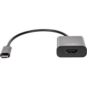 Rocstor Premium USB-C to HDMI Adapter M/F - 6" - 4K 60Hz - 6" HDMI/USB AV/Data Transfer Cable for Projector, Chromebook, TV, Monitor, Notebook, MacBook, MacBook Pro, HDTV - First End: 1 x USB Type C - Male - Second End: 1 x HDMI Digital Audio/Video -