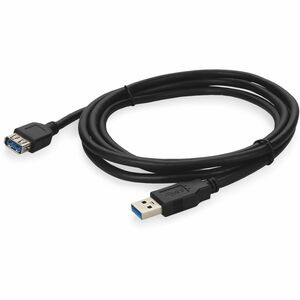 AddOn 2m USB 3.0 (A) Male to Male Black Cable - 6.56 ft USB Data Transfer Cable for USB Charger, Notebook, PC, Mouse, Keyboard, External Hard Drive, Flash Drive - First End: USB 3.0 Type A - Male - Second End: USB 3.0 Type A - Male - Black - 1