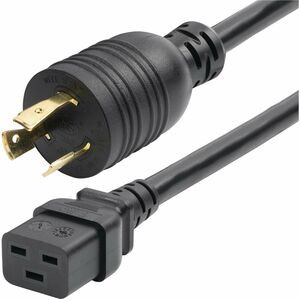 StarTech.com 6ft (1.8m) Heavy Duty Power Cord, Twist-Lock NEMA L6-20P to IEC 60320 C19, 20A 250V, 12AWG, UL Listed Components - 6ft Heavy Duty Power Cord with NEMA L6-20P to IEC C19 connectors; 250V at 20A; UL Listed components; Color: Black; 100% Co