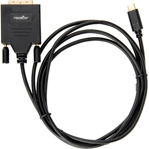 Rocstor Premium USB-C to DVI Cable - 6 ft / 2m - Supports Dual Link up to 2560x1600 @60Hz, Supports DVI Single Link up to 1920x1200 @60Hz 1080p - Gold Platted - USB-C to DVI Monitor Cable - Computer Monitor Cable - USB-C to DVI for Video Device, MacB