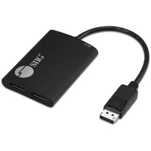 SIIG 4K 1x2 DisplayPort 1.2 to DisplayPort MST Splitter - DP to 2x DP output - 21.6Gbps video bandwidth - Supports 4K HDR and HDCP 2.2 - Dual 4K DP to DP MST Hub Splitter - Dual 4K 30Hz DisplayPort Monitors - Video Splitter for Extended Desktop Mode 