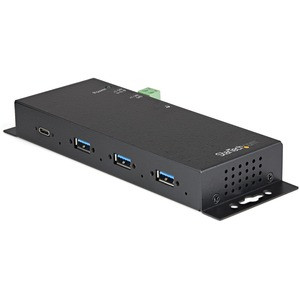 StarTech.com 4 Port USB C Hub 10Gbps - Metal Industrial USB 3.2 Gen 2 Type-C Hub - 3A/1C - USB-C or USB-A Host - Mountable - ESD/Surge - Industrial metal 4-Port USB-C hub SuperSpeed 10Gbps (USB 3.1/3.2 Gen 2) - 3x USB-A, 1x USB-C - Mountable USB Type