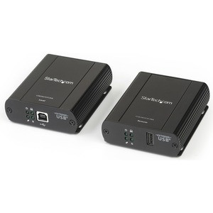 StarTech.com USB 2.0 Extender over Cat5e or Cat6 Ethernet Cable - 330ft/100m USB 2.0 Extender Adapter Kit w/ ESD & Metal Case - Powered - USB 2.0 extender extends 1 USB device 330ft over CAT5e/CAT6 ethernet cable 480Mbps - Industrial USB extender w/ 