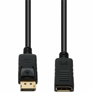 6ft DisplayPort 1.2 Male to DisplayPort 1.2 Female Black Cable For Resolution Up to 3840x2160 (4K UHD) - 100% compatible and guaranteed to work