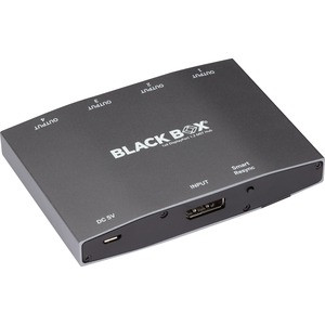 Black Box MST Hub - DisplayPort 1.2, 4K, 4-Port - for Notebook/Desktop PC - DisplayPort - 4 Displays Supported - 4K, 2K - 3840 x 2160, 2048 x 1280 - 4 x DisplayPorts - DisplayPort - Black - Wired