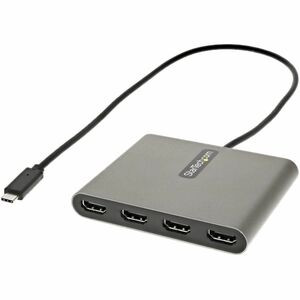 StarTech.com USB C to 4 HDMI Adapter, External Graphics Card, 1080p, USB Type-C to Quad HDMI Monitor Display Adapter/Converter, Windows - USB C to 4 HDMI adapter extends your desktop by adding up to 4 monitors - Quad 1080p 60Hz - USB-C to HDMI adapte
