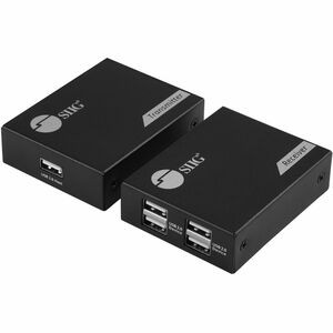 SIIG, Inc 4-Port USB 2.0 Hub Extender - 4-Port USB Extender, Extends USB 2.0 device connections up to 492 feet (150 meters) over single Cat6/7 cable, Metal Housing, Plug-and-Play