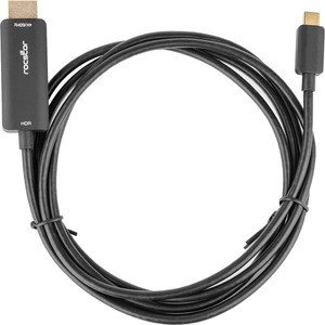 Rocstor Premium USB-C to HDMI Cable 4K/60Hz - 10 ft HDMI/USB-C A/V Cable for Audio/Video Device, Desktop Computer, Notebook, Chromebook, Monitor, Projector, HDTV, Computer, Workstation, MacBook, TV, ... - First End: 1 x 24-pin USB Type C - Male - Sec