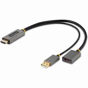 StarTech.com 1ft (30cm) HDMI to DisplayPort Adapter, 4K 60Hz HDR HDMI Source to DP Monitor, USB Bus Powered, HDMI 2.0 to DisplayPort 1.2 - 1ft HDMI to DisplayPort Adapter converts and boosts any HDMI 2.0 source to a DP 1.2 output; Supports up to 3840