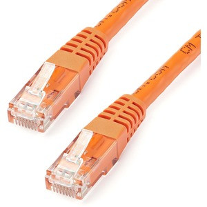 StarTech.com 25ft CAT6 Ethernet Cable - Orange Molded Gigabit - 100W PoE UTP 650MHz - Category 6 Patch Cord UL Certified Wiring/TIA - 25ft Orange CAT6 Ethernet cable delivers Multi Gigabit 1/2.5/5Gbps & 10Gbps up to 160ft - 650MHz - Fluke tested to A