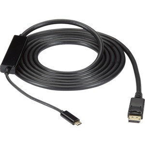 Black Box USB-C to DisplayPort Adapter Cable, 4K60, HDR, 10ft - 10 ft DisplayPort/USB-C A/V Cable for Audio/Video Device, Notebook, Tablet, Smartphone, Monitor, Projector - First End: 1 x USB Type C - Male - Second End: 1 x DisplayPort 1.2 Digital Au