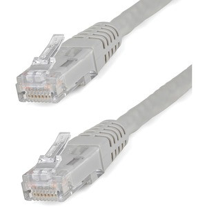 StarTech.com 15ft CAT6 Ethernet Cable - Gray Molded Gigabit - 100W PoE UTP 650MHz - Category 6 Patch Cord UL Certified Wiring/TIA - 15ft Gray CAT6 Ethernet cable delivers Multi Gigabit 1/2.5/5Gbps & 10Gbps up to 160ft - 650MHz - Fluke tested to ANSI/