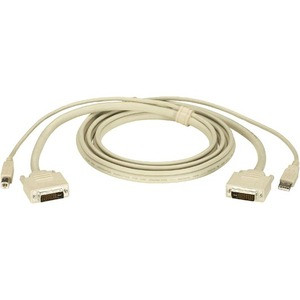 Black Box DVI Cable - 15-ft. (4.5-m) - 15 ft DVI/USB Video/Data Transfer Cable for Video Device - First End: 1 x 29-pin DVI-I Digital Video - Male, 1 x USB - Second End: 1 x 29-pin DVI-I Digital Video - Male, 1 x USB