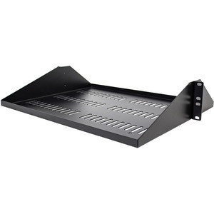 StarTech.com 2U Vented Server Rack Shelf - Center Mount Fixed 14" Deep Cantilever Rackmount Tray for 19" Data/AV/Network w/Cage Nuts - 2U 19in vented server rack shelf/rackmount cantilever tray 14in deep - Center mount - Universal fit in existing EIA