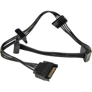 Rocstor Premium 15.7in 4 x SATA Power Splitter Adapter Cable - SATA for Hard Drive - 15.7in - 1 Pack - 1 x SATA Male - 4 x SATA Female - Black - Cable - For Hard Drive, Solid State Drive, Optical Drive - Black - 1.31 ft Cord Length - SATA / SATA - 1