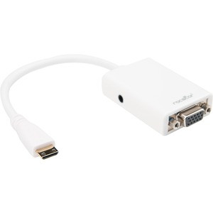 Rocstor Premium 6in Mini HDMI to VGA Adapter Converter for Digital Still Camera / Video Camera - 1920x1080 - HDMI/VGA for Video Device, Projector, Monitor, Tablet PC, Camera - 15cm - 1 Pack - 1 x HDMI Mini Type C Digital Audio/Video - 1 x HD-15 Femal