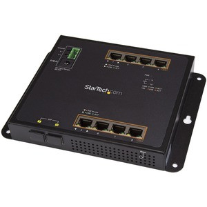 StarTech.com Industrial 8 Port Gigabit PoE+ Switch w/2 SFP MSA Slots 30W Layer/L2 Switch Managed Ethernet Network Switch IP-30/-40C to 75C - Industrial Gigabit PoE+ switch - 8x RJ45 + 2x MSA SFP slots +75C to -40C - Max 30W per PoE port - IP-30 housi
