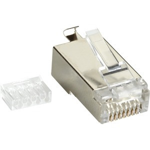 Black Box CAT6 Modular Plug Shielded RJ45 50-Pack - 50 Pack - 1 x 8-pin RJ-45 Network Male - Transparent - TAA Compliant
