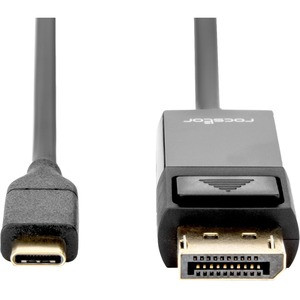Rocstor Premium USB Type-C to DisplayPort Cable - 4K 60Hz - 3.28 ft (3ft) DisplayPort/USB-C A/V Cable for Audio/Video Device, Monitor, Workstation, Projector, MacBook, Chromebook, Notebook, Ultrabook, TV, Computer - First End: 1 x 24-pin USB 3.1 Type