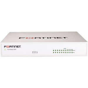 Fortinet FG-60F Network Security/Firewall Appliance - 10 Port - 10/100/1000Base-T - Gigabit Ethernet - 200 VPN - 10 x RJ-45 - Desktop