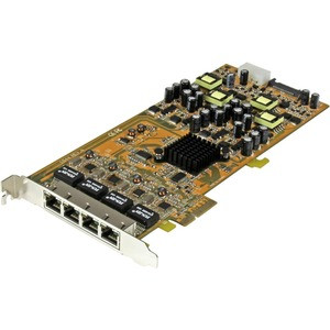 StarTech.com 4 Port Gigabit Power over Ethernet PCIe Network Card - PSE / PoE PCI Express NIC - Add 4 Gigabit Power over Ethernet ports to a PCI Express-enabled computer - 4 Port Gigabit Power over Ethernet PCIe Network Card - PSE / PoE PCI Express N