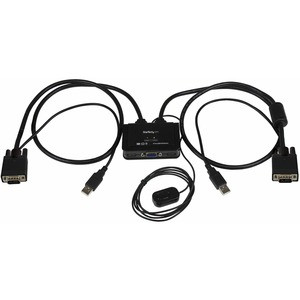StarTech.com 2 Port USB VGA Cable KVM Switch - USB Powered with Remote Switch - Control two VGA, USB-equipped PCs with a single monitor, keyboard, and mouse peripheral set - 2 Port USB VGA Cable KVM Switch - USB Powered with Remote Switch - KVM with 