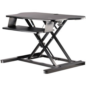 StarTech.com Corner Sit Stand Desk Converter with Keyboard Tray, Large Surface 35"x21" , Height Adjustable Ergonomic Tabletop Standing Desk - Corner sit-stand desk converter w/ 35.7x20in area - Height adjustable standing desk converter (6.1-23in from