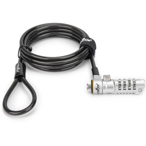 Rocstor Rocbolt N19 Security Cable, 4-digit Combination Lock For Nano-Shaped Slots - Rocstor Rocbolt N19 series Slim Security Cable With 4-digit Resettable Combination Lock - Slim Lock Head for HP® & Dell® devices with Nano Shaped Slots - 6' (1.83m) 