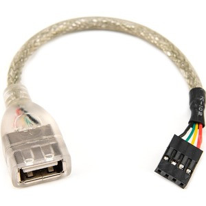 Rocstor Premium 6in USB 2.0 Cable - USB A Female to USB Motherboard 4 Pin Header F/F - Type A Female USB - 6" USB Data Transfer Cable for Motherboard - First End: 4-pin USB Type A - Female - Second End: USB 2.0 - Female - Black