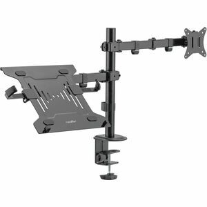 Rocstor ErgoReach Mounting Arm for Display, Monitor, Notebook - Black - Landscape/Portrait - Height Adjustable - 1 Display(s) Supported - 10" to 32" Screen Support - 19.80 lb Load Capacity - 75 x 75, 100 x 100 - VESA Mount Compatible