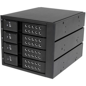 StarTech.com 4 Bay Aluminum Trayless Hot Swap Mobile Rack Backplane for 3.5in SAS II/SATA III - 6 Gbps HDD - Connect and hot swap four 3.5in SATA III or SAS II hard drives to your computer system in three 5.25" bays, with support for SATA 6 Gbps - Tr
