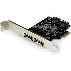 StarTech.com 2 Port PCI Express SATA 6 Gbps eSATA Controller Card - Dual Port PCIe SATA III Card - 2 Int/2 Ext - Add 2 external or internal SATA 6 Gbps ports to a computer, through a PCI Express slot - pci express sata 6 - pcie sata 6 - pci express s