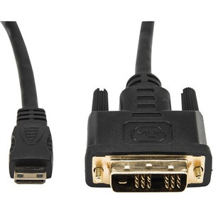 Rocstor Premium 10ft Mini HDMI to DVI-D Cable - M/M - DVI/HDMI for Audio/Video Device, Projector, Notebook, Tablet PC, Camera - 10ft - 1 Pack - 1 x HDMI (Mini Type C) Male Digital Audio/Video - 1 x DVI-D Male Digital Video - Gold Plated Connector - G