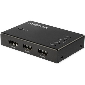 StarTech.com 4 Port HDMI Video Switch - 3x HDMI & 1x DisplayPort - 4K 60Hz - Multi Port HDMI Switch Box w/ Automatic Switcher (VS421HDDP) - Multi-port HDMI video switch supports HDMI (3x) and DisplayPort (1x) input - HDMI switcher box supports 4K res