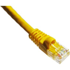 Axiom 10FT CAT6A 650mhz Patch Cable Molded Boot (Yellow) - 10 ft Category 6a Network Cable for Network Device - First End: 1 x RJ-45 Network - Male - Second End: 1 x RJ-45 Network - Male - 10 Gbit/s - Patch Cable - Gold Plated Connector - 24 AWG - Ye