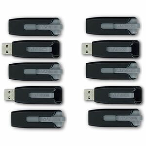 32GB Store 'n' Go® V3 USB 3.2 Gen 1 Flash Drive - 10pk Business Bulk - Gray - 32GB - 10pk Business Bulk - Gray