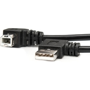 Rocstor Premium 3ft USB Type A Right Angle to USB Type B Right Angle Cable - M/M - USB - 3 ft - 1 x USB Type A Male - 1 x USB Type B Male - Cable M/M - Black - 3 ft USB Data Transfer Cable for Scanner, Printer, Hard Drive, PC, MAC, Peripheral Device 