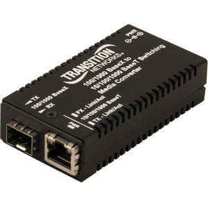 Transition Networks Mini Gigabit Ethernet Media Converter - 1 x Network (RJ-45) - Gigabit Ethernet - 1000Base-X, 10/100/1000Base-T - 1 x Expansion Slots - SFP (mini-GBIC) - 1 x SFP Slots - Power Supply - Standalone, Wall Mountable, Rack-mountable, Ra