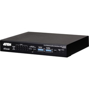 ATEN 6 x 6 Dante Audio Interface with HDMI - 6 Input Device - 6 Output Device - 1 x Network (RJ-45) - 1 x HDMI In - 1 x HDMI Out - 4K UHD - 4096 x 2160 - Twisted Pair