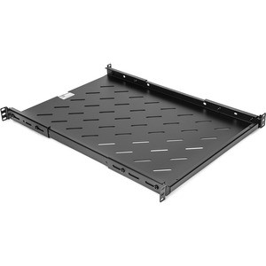 Rocstor 1U Universal Vented Rack Mount Shelf - 25.6in 650MM Shelf Depth - Black - 1U Rack Height x 19" Rack Width - 175lb / 80kg Weight Capacity - Cold-rolled Steel (CRS) - RoHS - Black