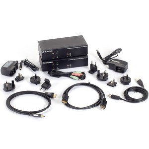 Black Box KVXLCHDPF-200 KVM Extender - 2 Computer(s) - 1 Local User(s) - 98425.20 ft Range - 4K - 3840 x 2160 Maximum Video Resolution - 5 x USB - 4 x HDMI - DisplayPort - 5 V DC Input Voltage - Desktop - TAA Compliant