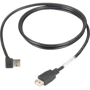 Black Box USB 2.0 Cable - Type A Male (Right Angle) to Type A Female, 4-ft. (1.2-m) - 4 ft USB Data Transfer Cable for Hub, Peripheral Device, Printer, Scanner, Storage Device - First End: 1 x USB 2.0 Type A - Male - Second End: 1 x USB 2.0 Type A - 