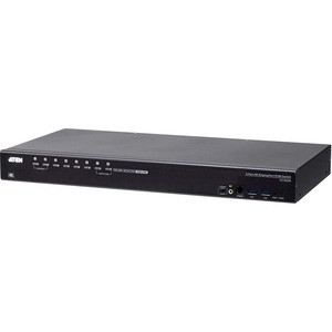 ATEN CS19208 8-Port USB 3.0 4K DisplayPort KVM Switch with Rack Mounting Kit - 8 Computer(s) - 1 Local User(s) - 4096 x 2160 - 12 x USB - 1 x HDMI - 9 x DisplayPort