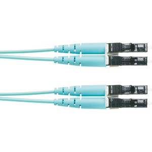 Panduit Fiber Optic Duplex Network Cable - 3 ft Fiber Optic Network Cable for Network Device - First End: 1 x LC Network - Second End: 1 x LC Network - Patch Cable - 50/125 µm - Aqua
